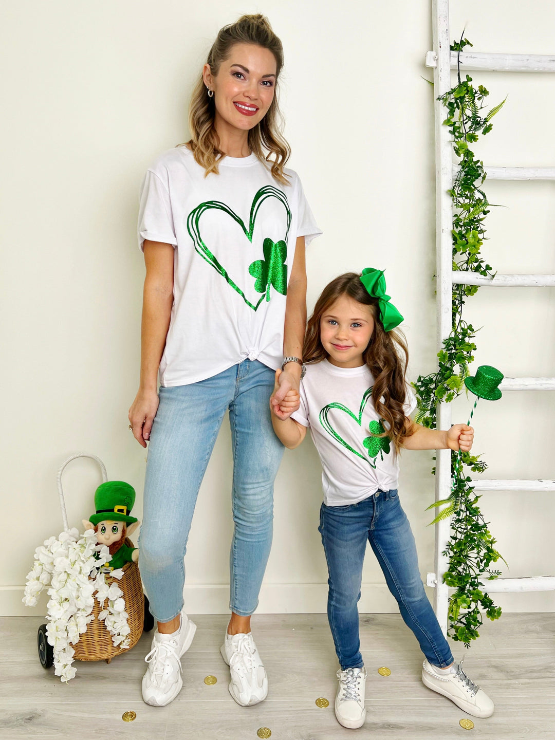 Mia Belle Girls St. Paddy's Day Heart Top | Mommy And Me