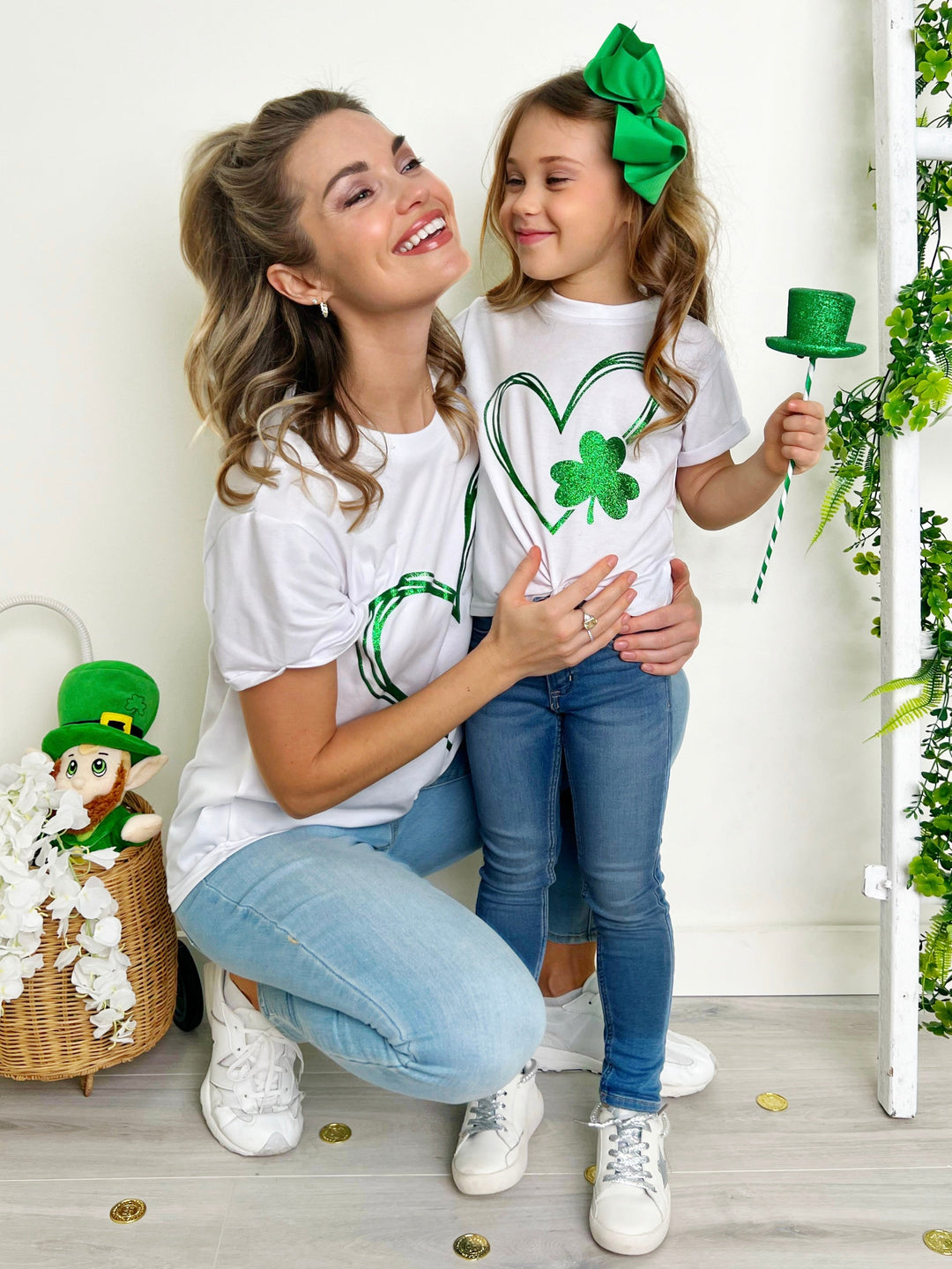 Mia Belle Girls St. Paddy's Day Heart Top | Mommy And Me