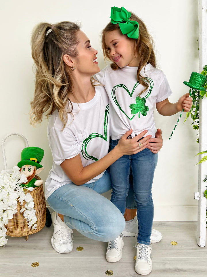 Mia Belle Girls St. Paddy's Day Heart Top | Mommy And Me