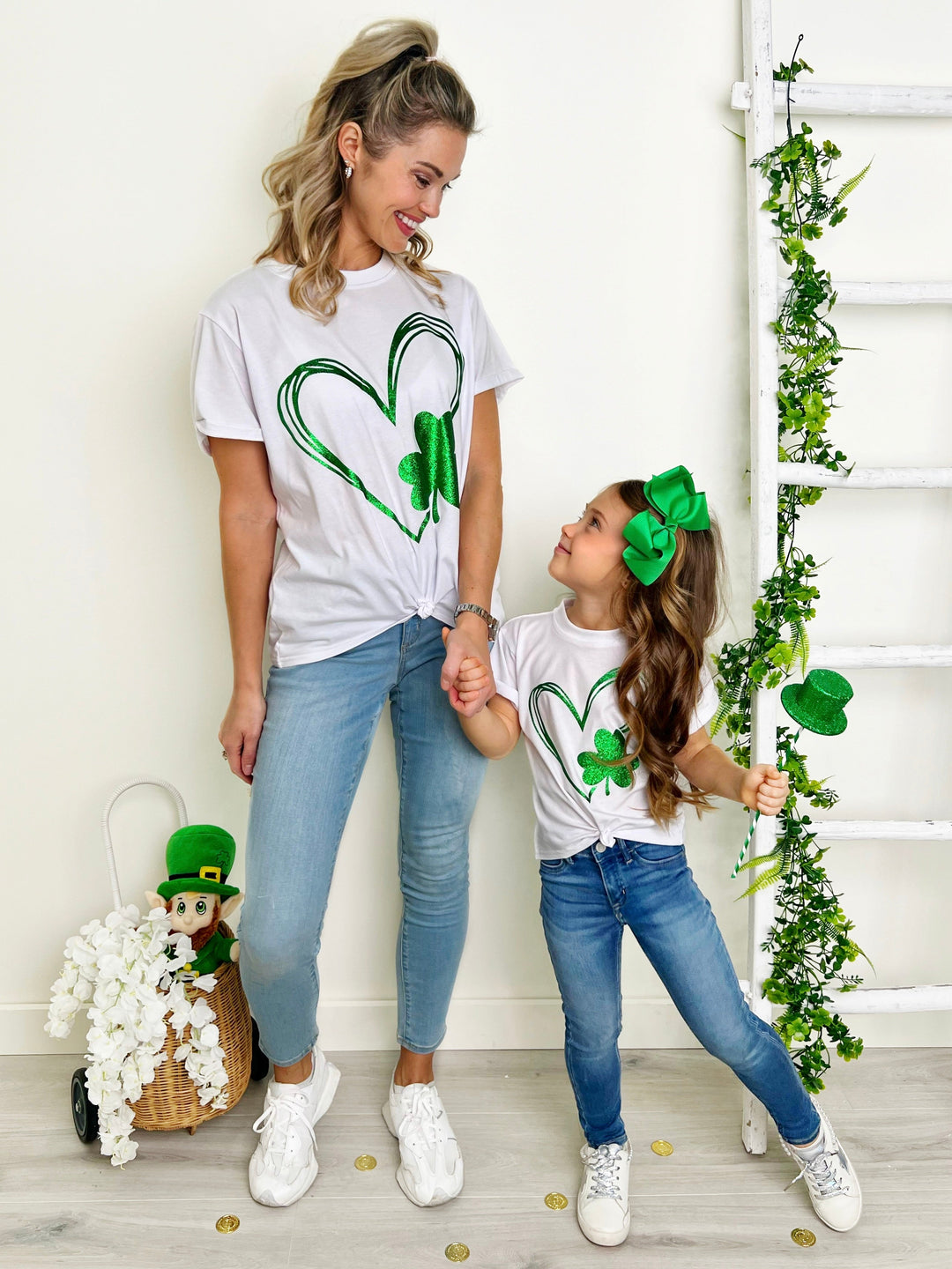 Mia Belle Girls St. Paddy's Day Heart Top | Mommy And Me