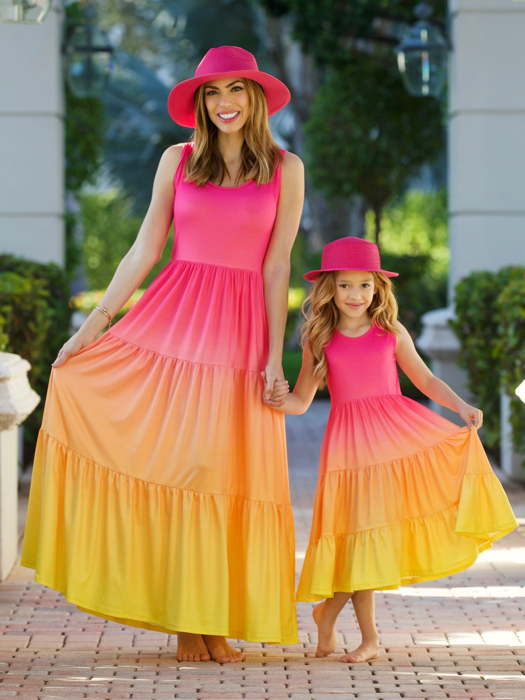 Mommy and Me Sunset Glow Tiered Maxi Dress