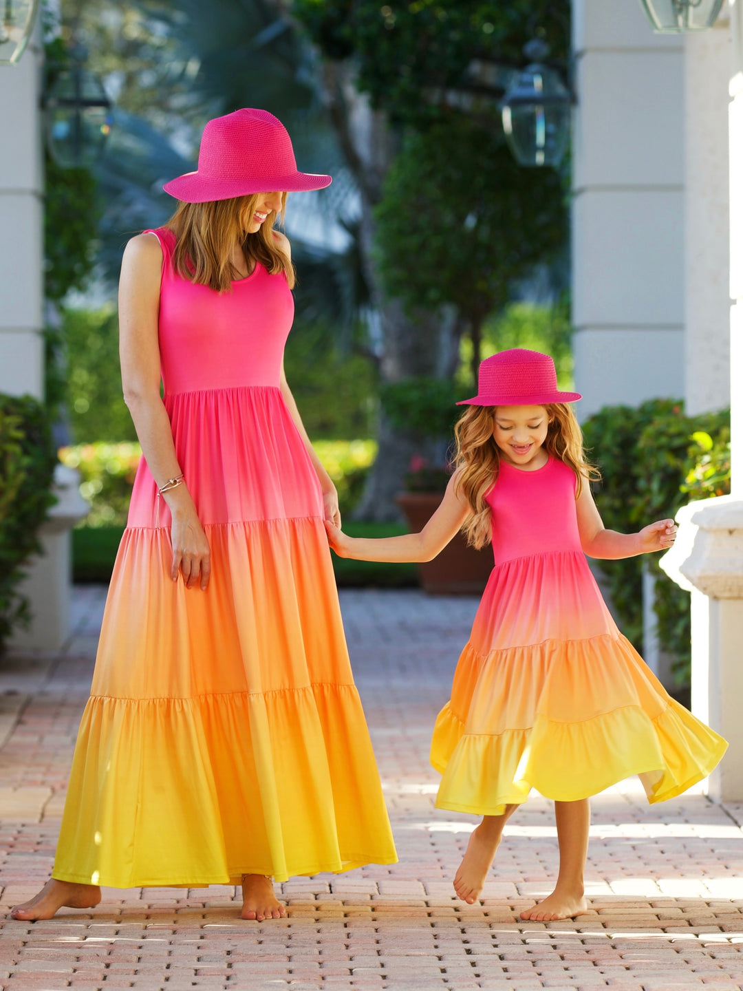 Mommy and Me Sunset Glow Tiered Maxi Dress