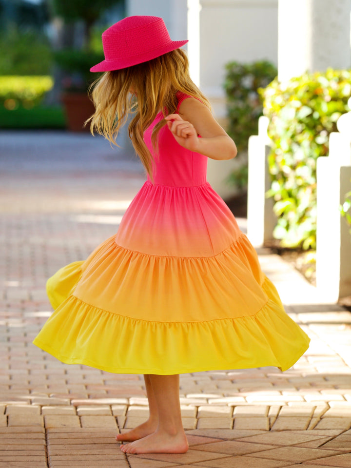 Mommy and Me Sunset Glow Tiered Maxi Dress