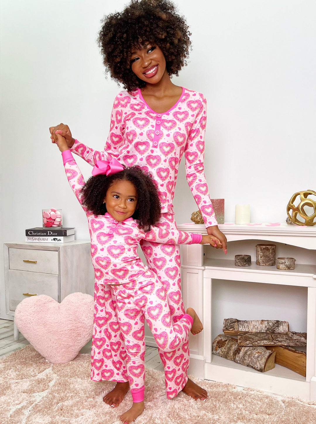 Mommy & Me Sprinkle Love Everywhere Pajama Set - Mia Belle Girls