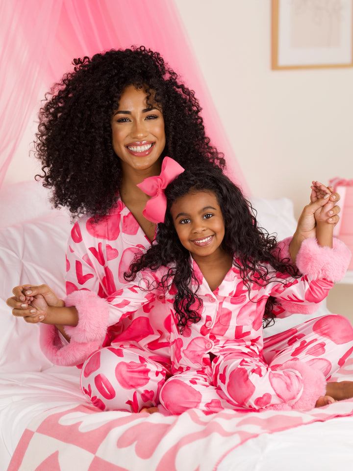 Mommy and Me Love Dream Furry Pajama Set