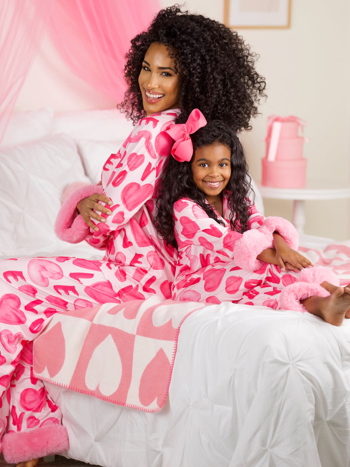 Mommy and Me Love Dream Furry Pajama Set