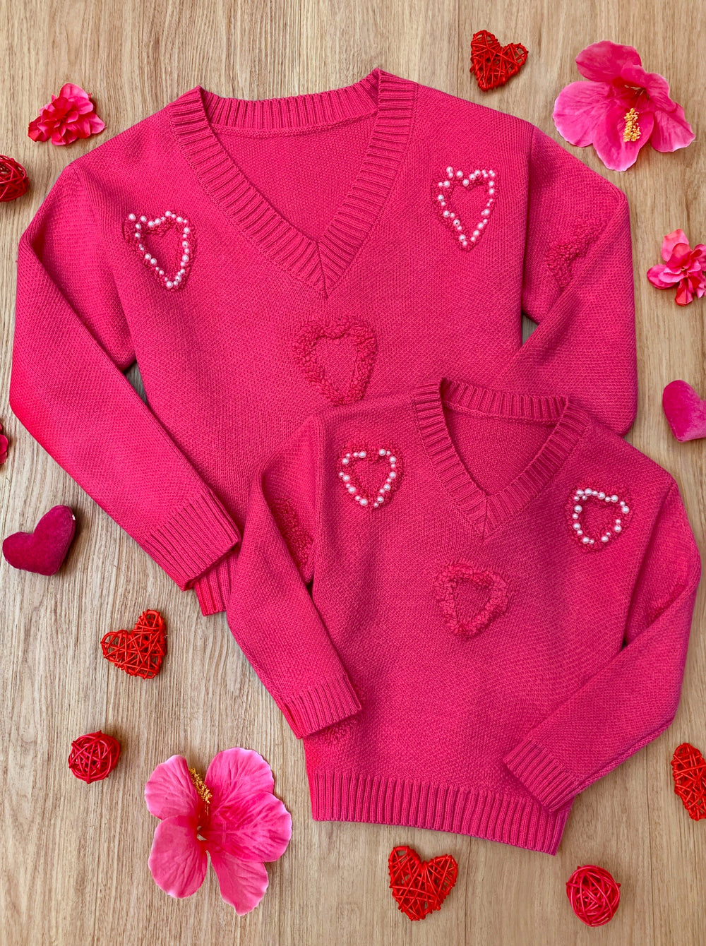 Mia Belle Mommy & Me V Neck Sweater | Valentine's Day Tops