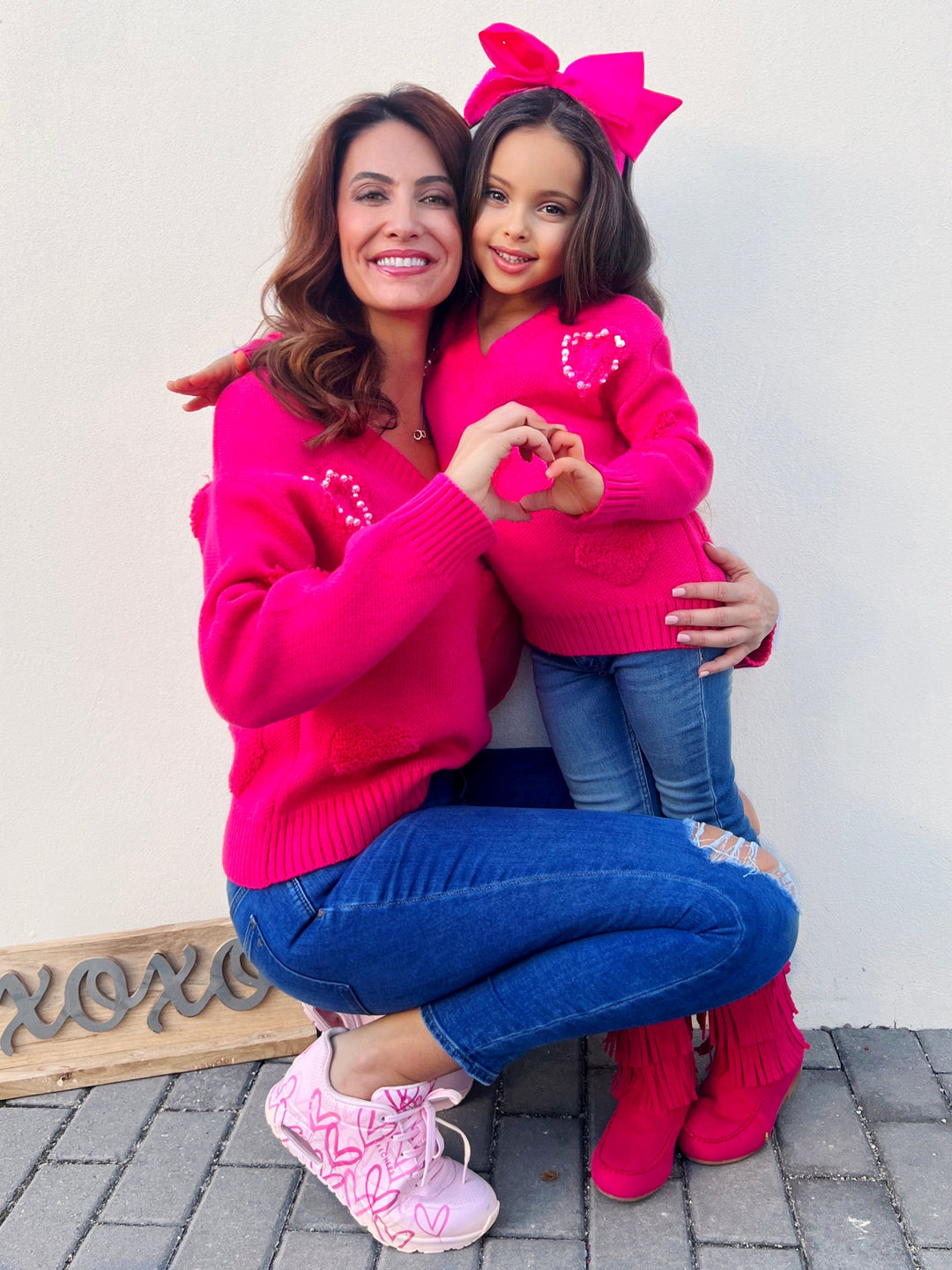 Mia Belle Mommy & Me V Neck Sweater | Valentine's Day Tops