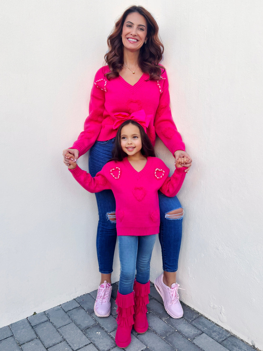 Mia Belle Mommy & Me V Neck Sweater | Valentine's Day Tops