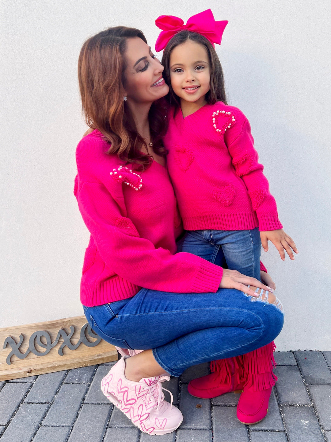 Mia Belle Mommy & Me V Neck Sweater | Valentine's Day Tops