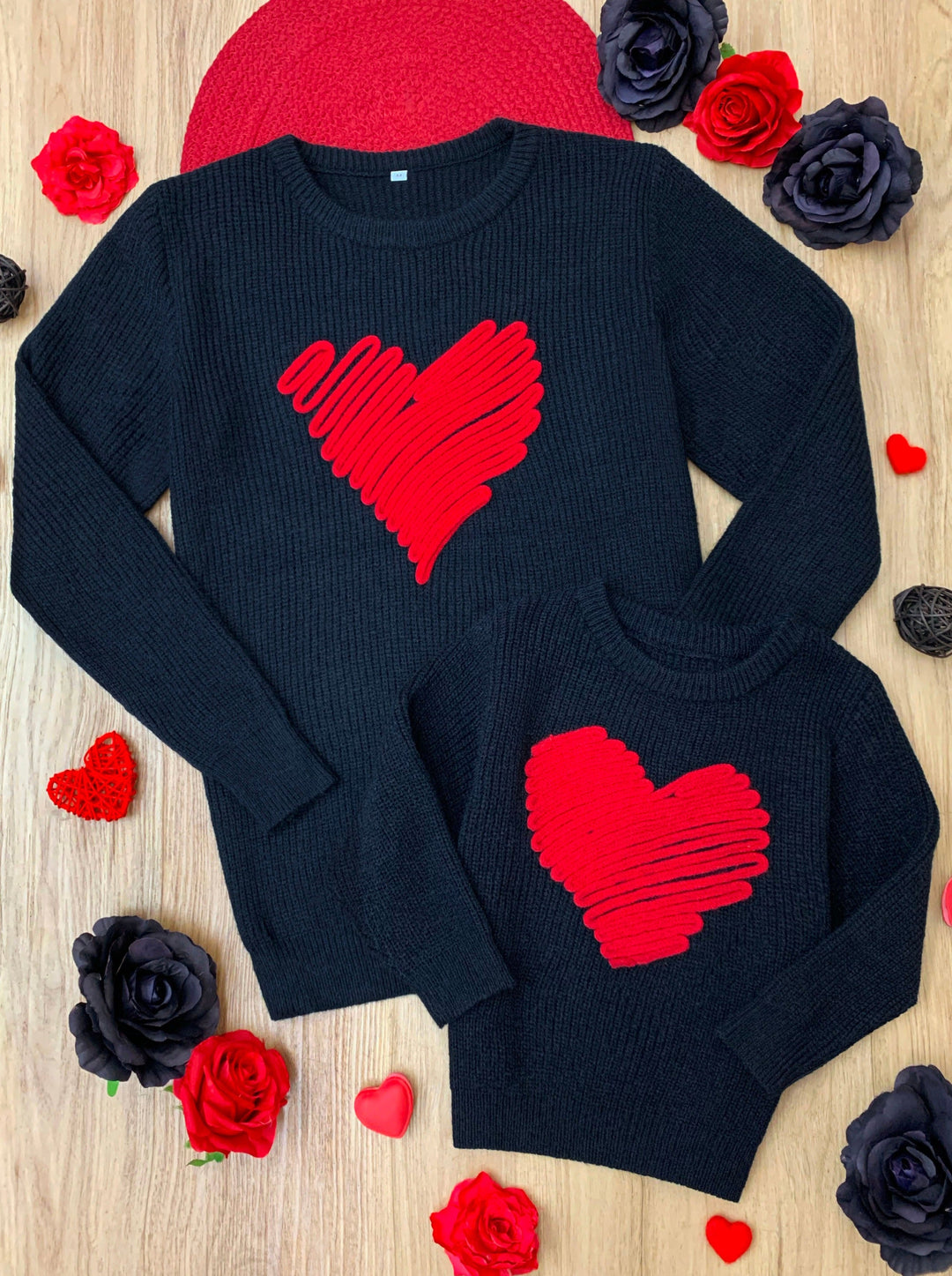 Mia Belle Mommy And Me Red Heart Sweater | Valentine's Top