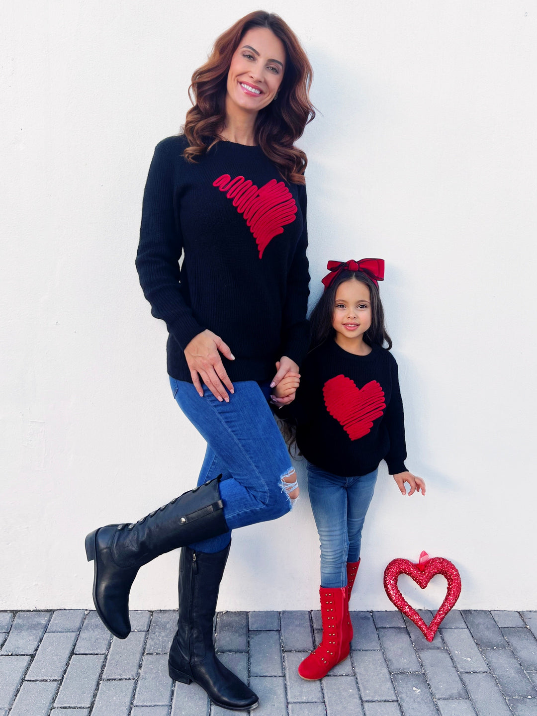 Mia Belle Mommy & Me Red Heart Sweater | Valentine's Top