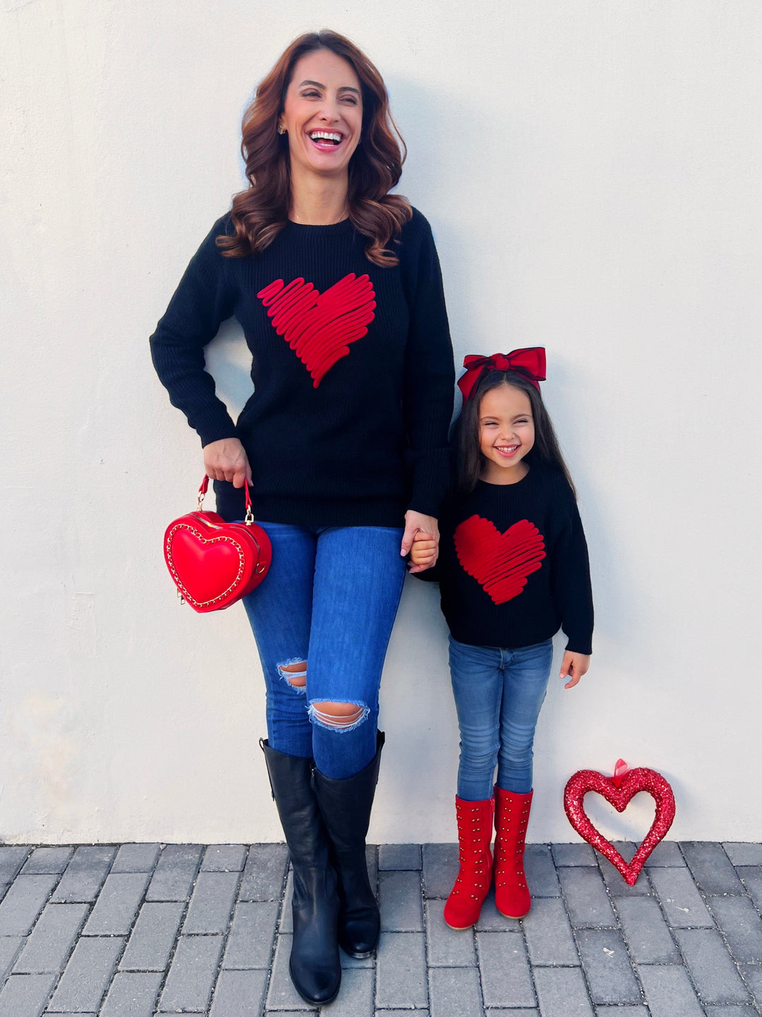 Mia Belle Mommy & Me Red Heart Sweater | Valentine's Top