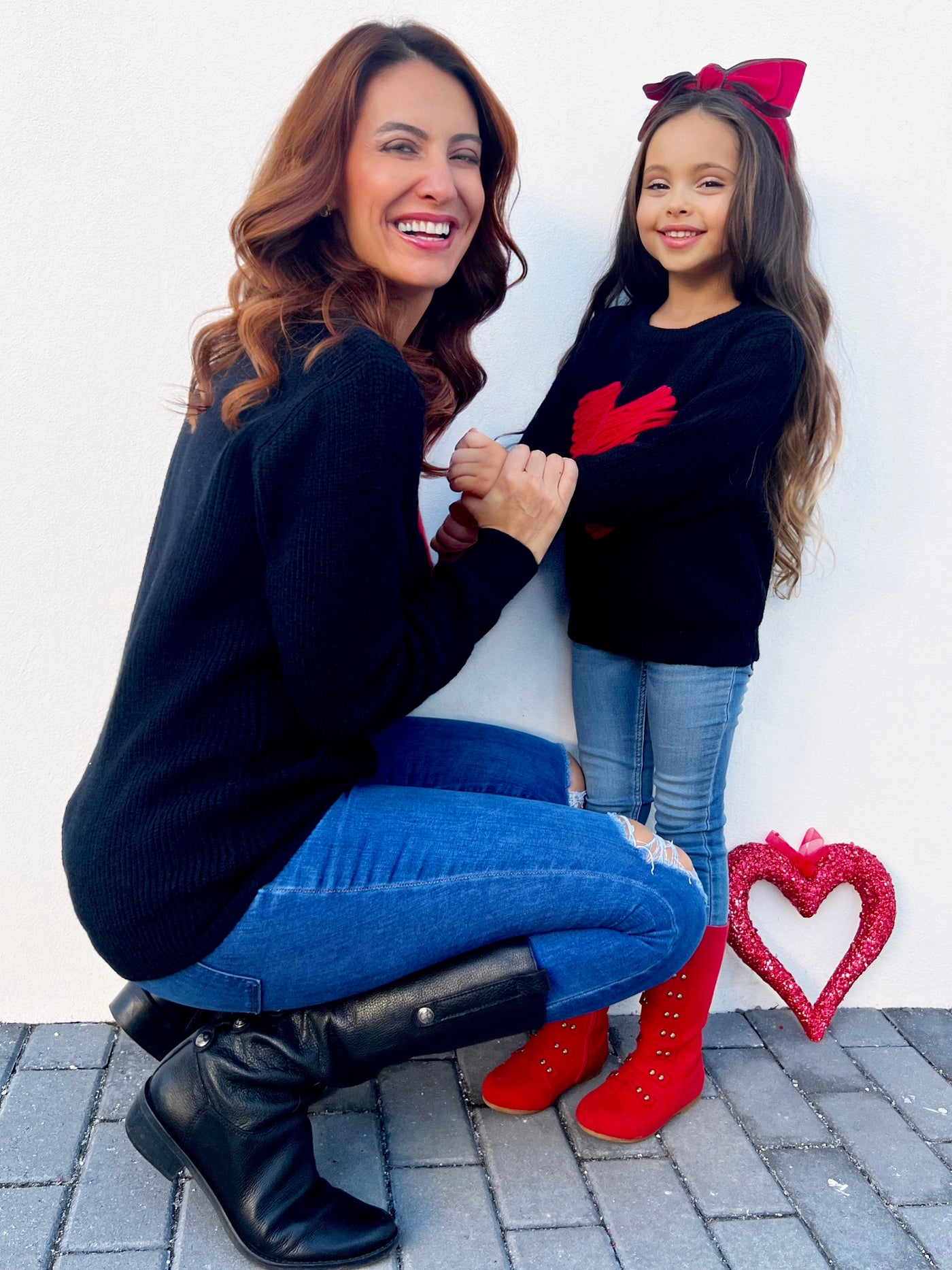 Mia Belle Mommy And Me Red Heart Sweater | Valentine's Top – Mia Belle ...