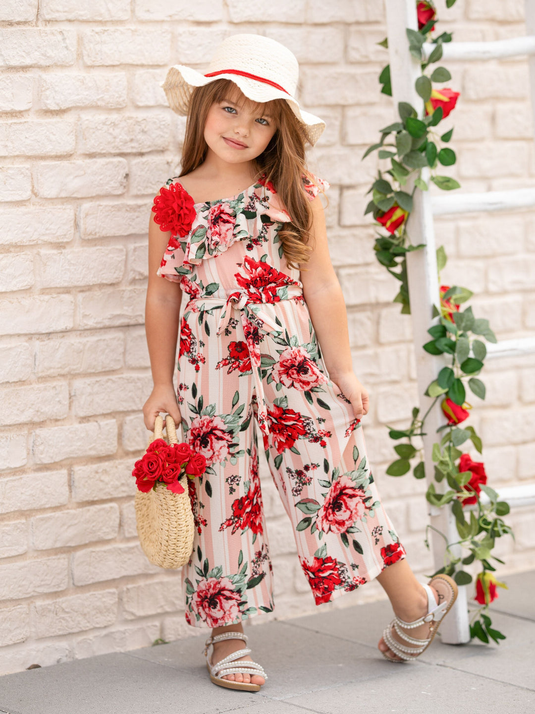 Flower Party One Shoulder Jumpsuit