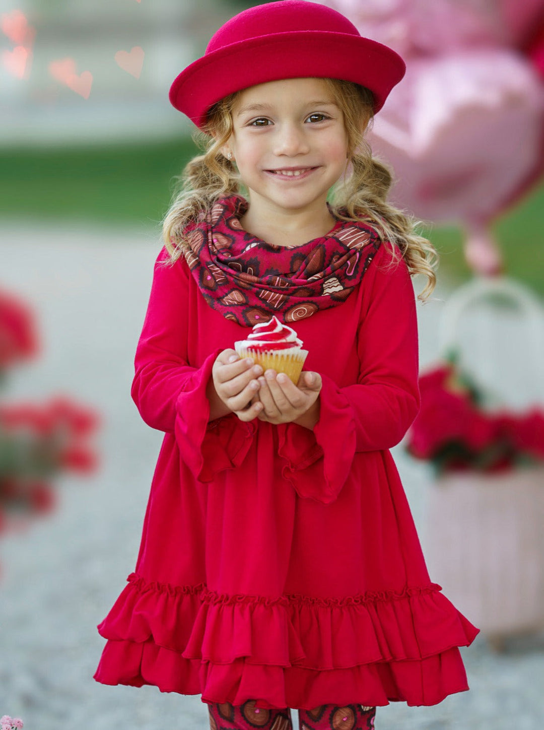 Kids Valentine's Clothes | Box Of Chocolates Tunic Scarf & Legging Set