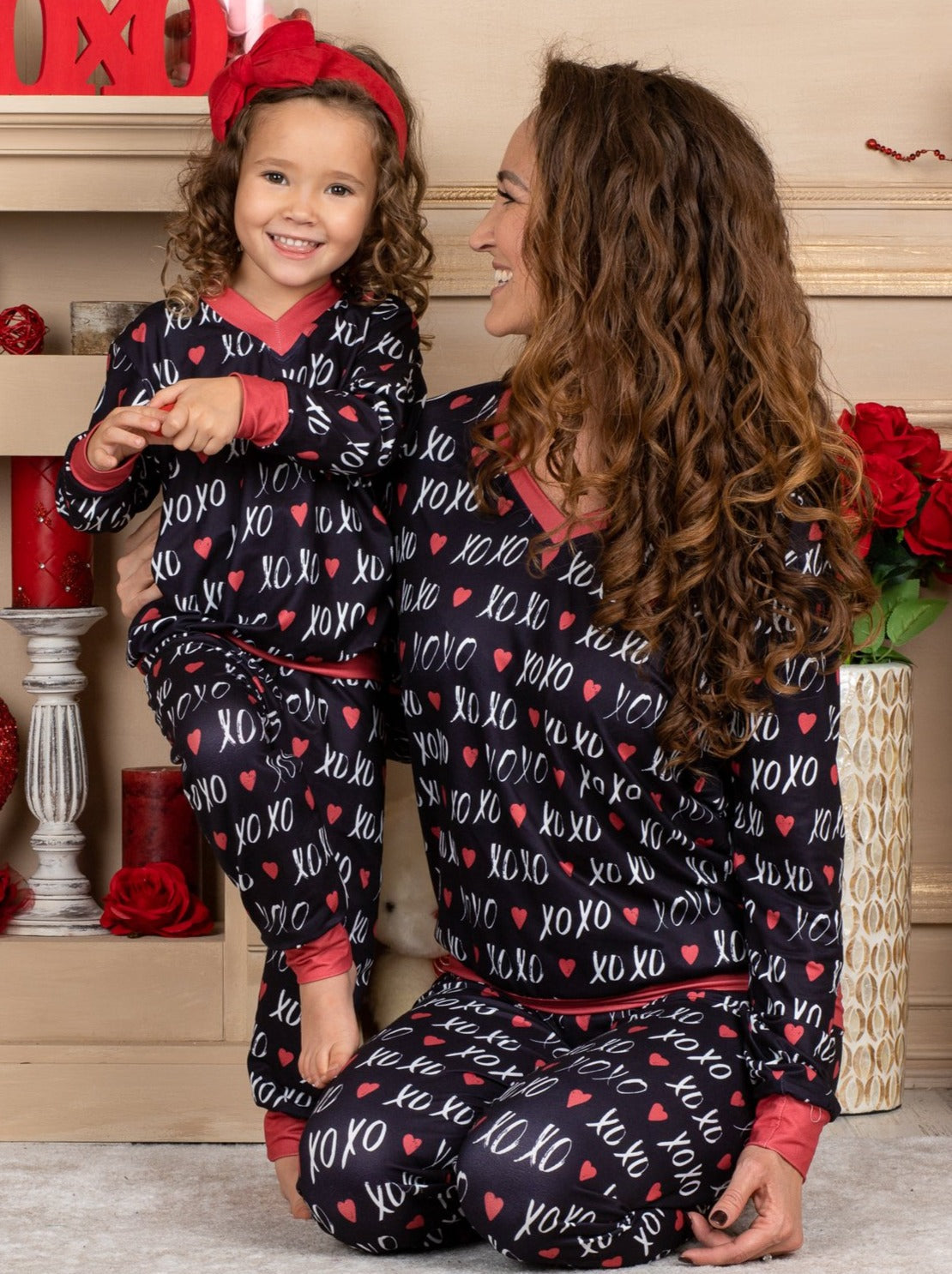 Mommy and Me Matching Outfits XOXO Loungewear Set Mia Belle Girls