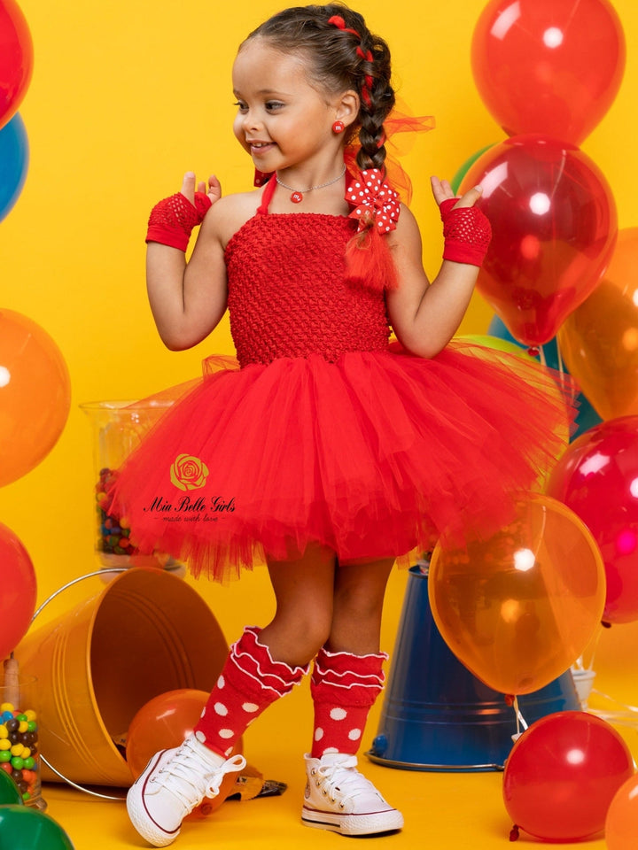 Girls Colorful Candy Trio Inspired Tutu Costume Dress