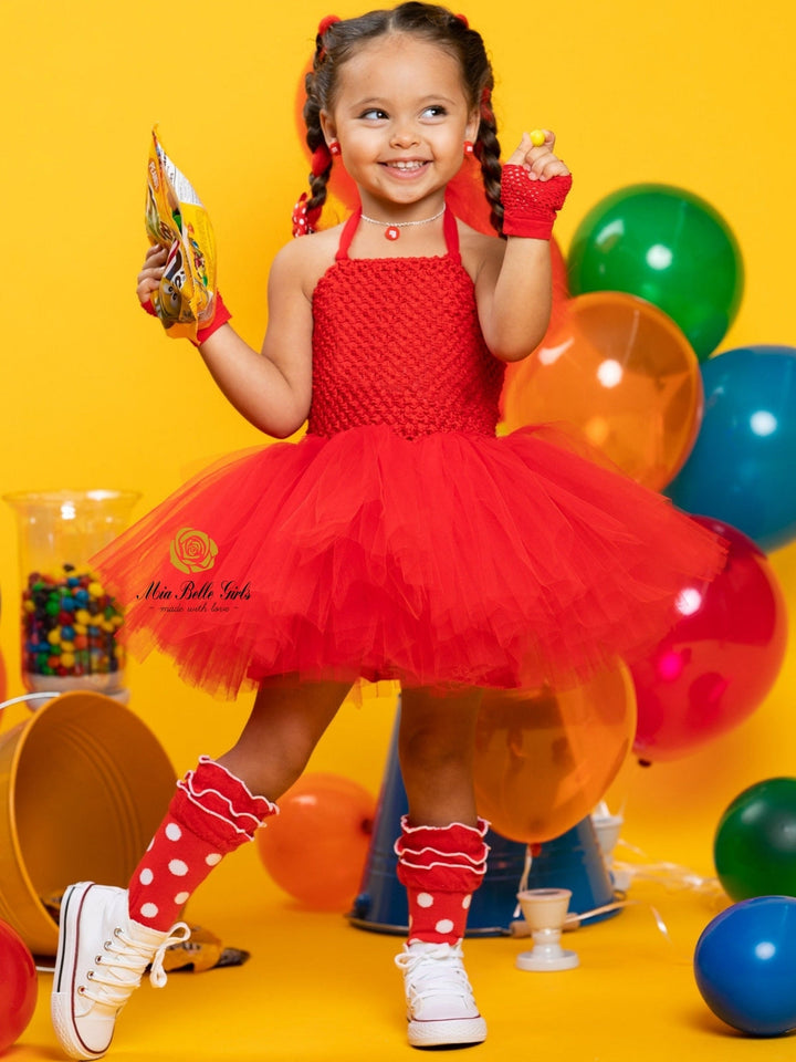 Girls Colorful Candy Trio Inspired Tutu Costume Dress