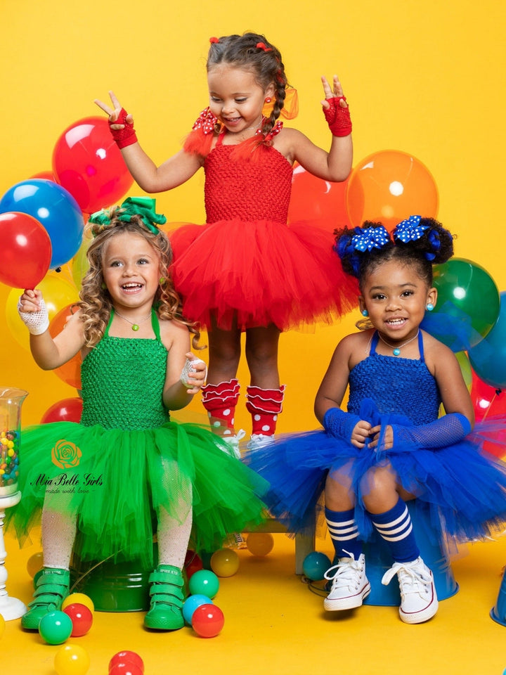 Girls Colorful Candy Trio Inspired Tutu Costume Dress