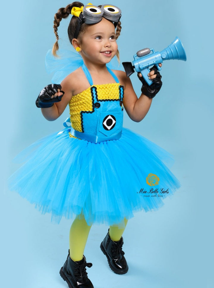 Kids Halloween Costume | Minions Inspired Tutu Dress | Mia Belle Girls