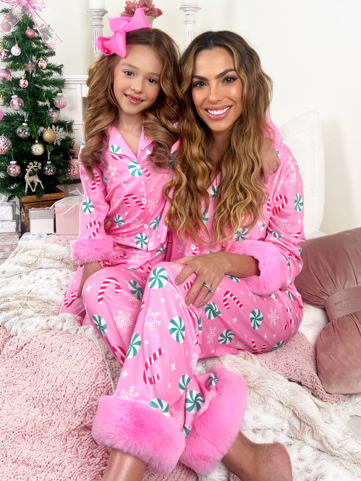 Peppermint Candy Dream Furry Pajama Set