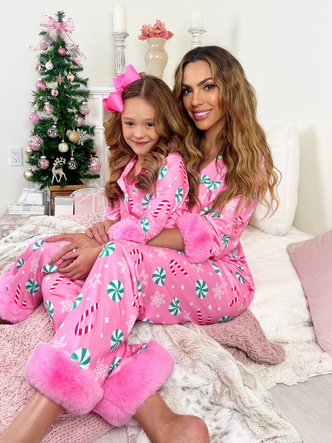 Peppermint Candy Dream Furry Pajama Set