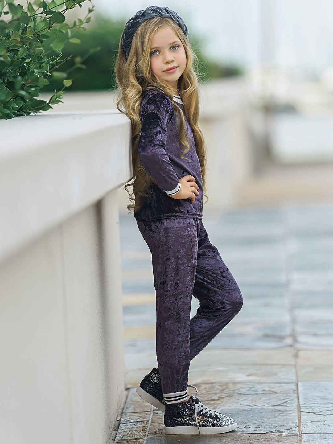 Cute Winter Sets | Girls Crushed Velvet Jogger Loungewear Set