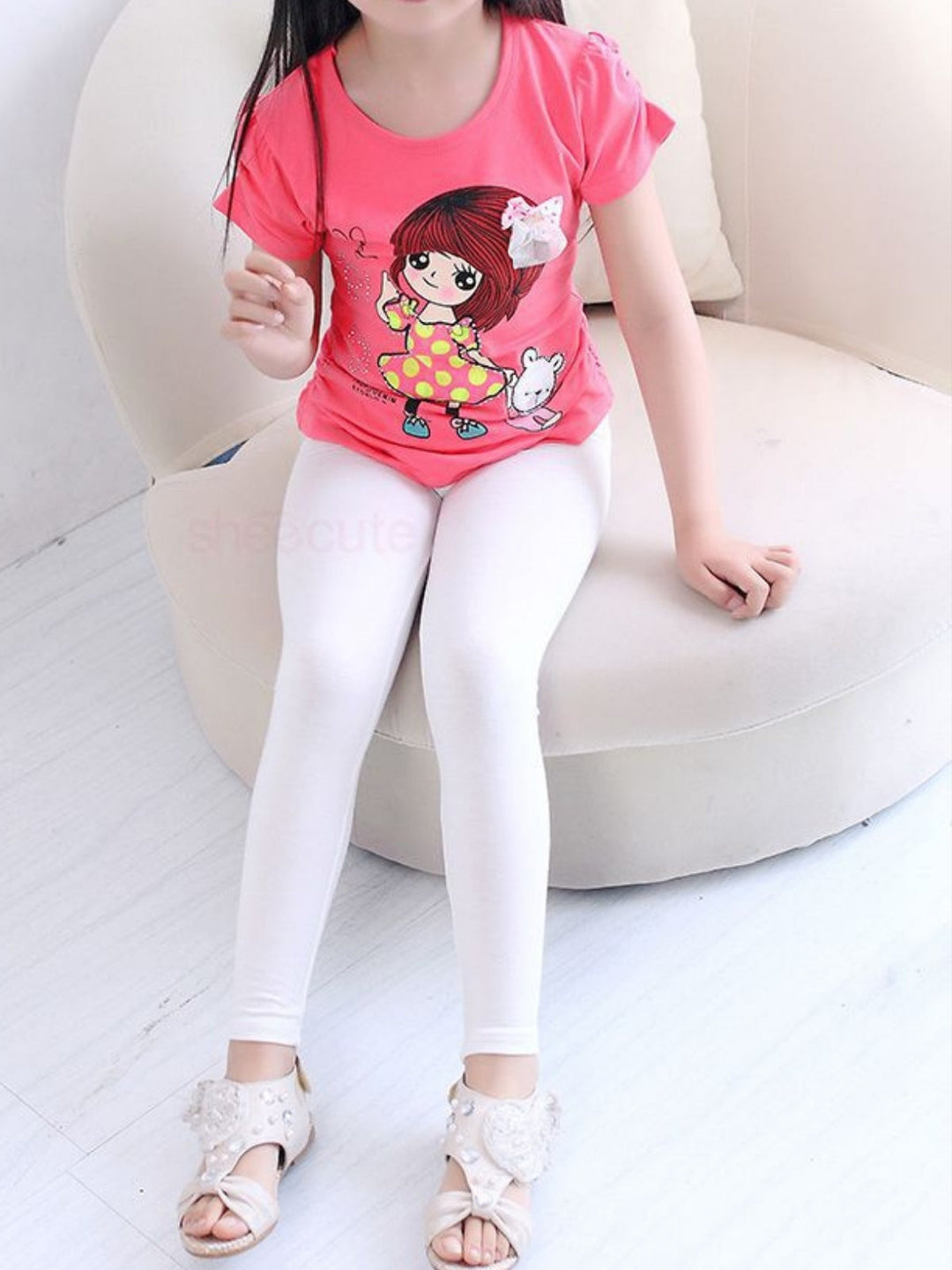 Girls Soft Elastic Candy Color Leggings