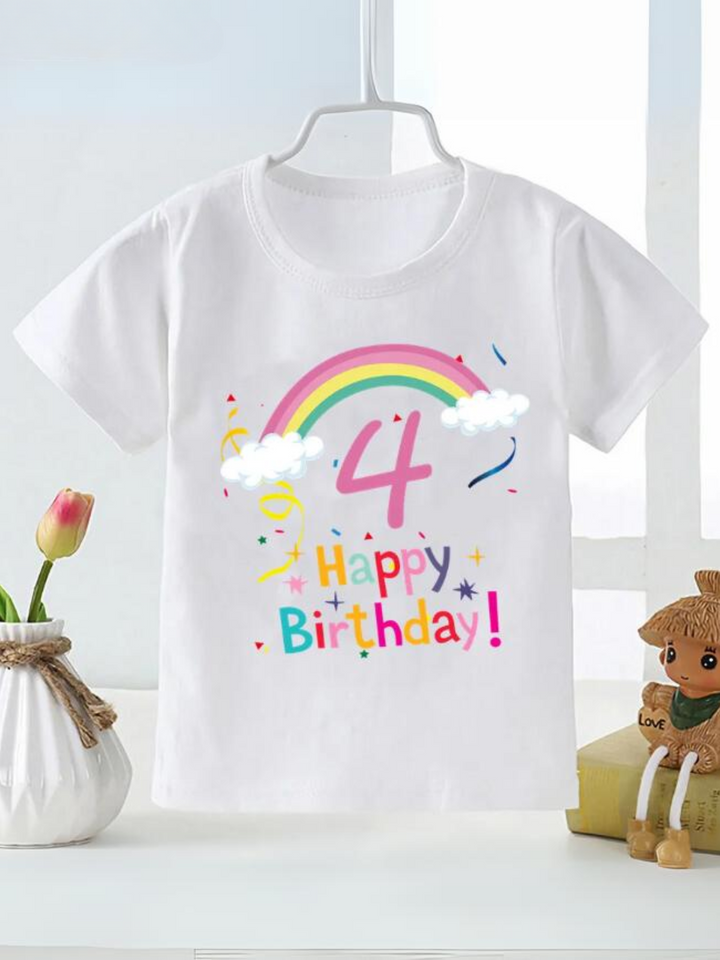 Regenbogen-Geburtstags-T-Shirt für Kinder – süßes und lässiges Geschenk