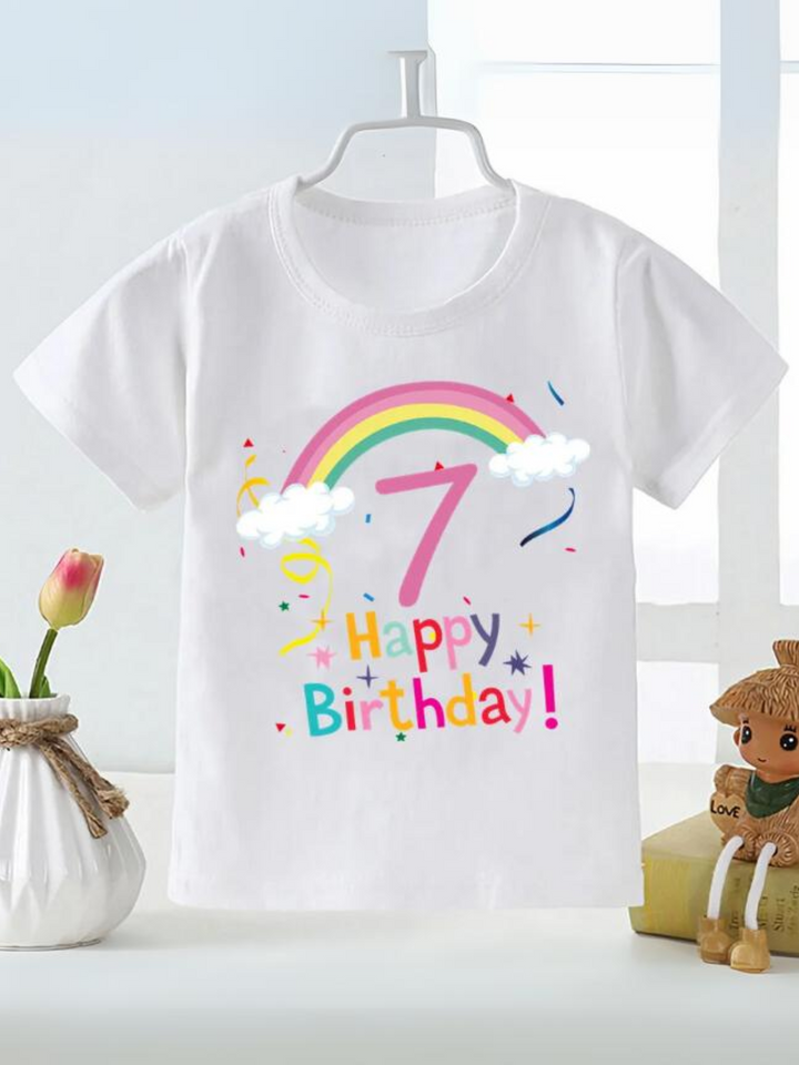 Regenbogen-Geburtstags-T-Shirt für Kinder – süßes und lässiges Geschenk