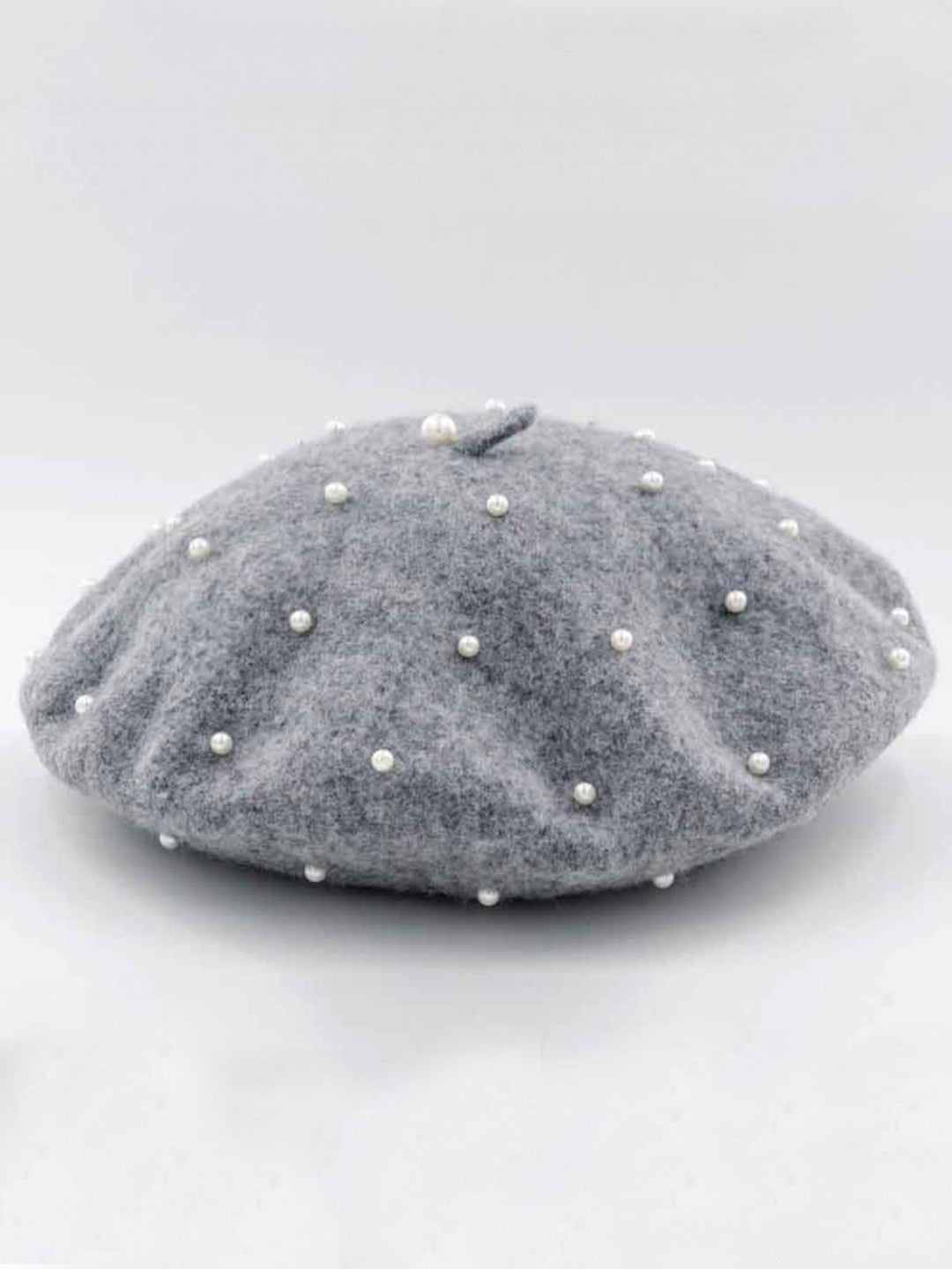 Mia Belle Girls Pearl-Embellished Wool Beret | Girls Accessories