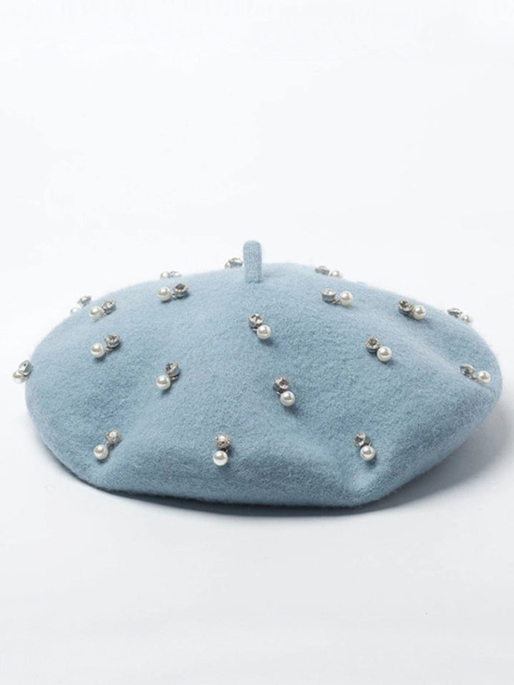 Mia Belle Girls Pearl Beads Wool Beret | Girls Accessories