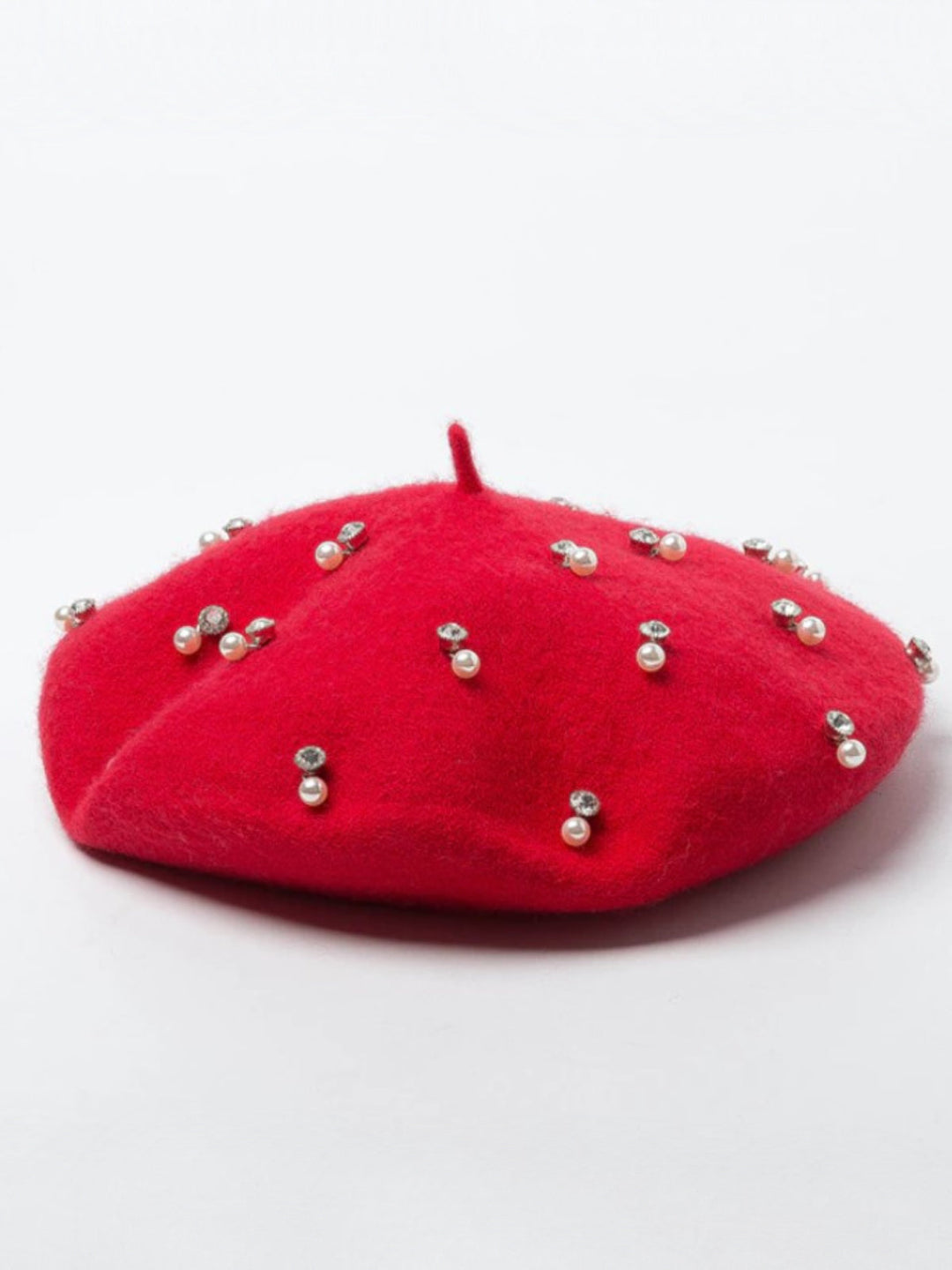 Mia Belle Girls Pearl Beads Wool Beret | Girls Accessories