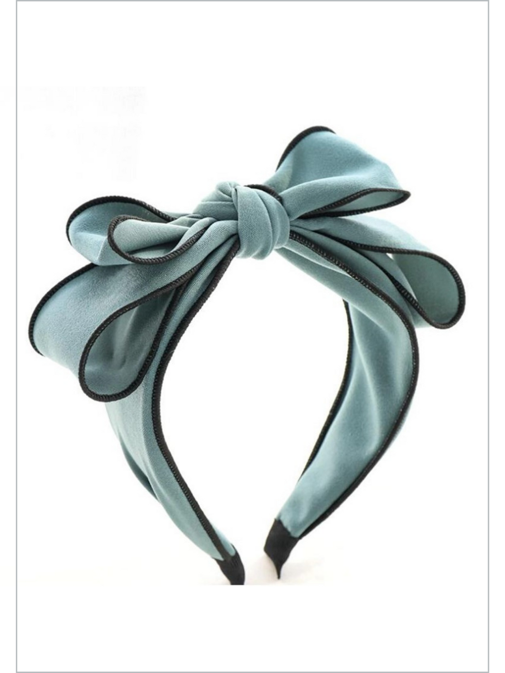 Girls Accessories | Knot Bow Black Trim Headband - Mia Belle Girls