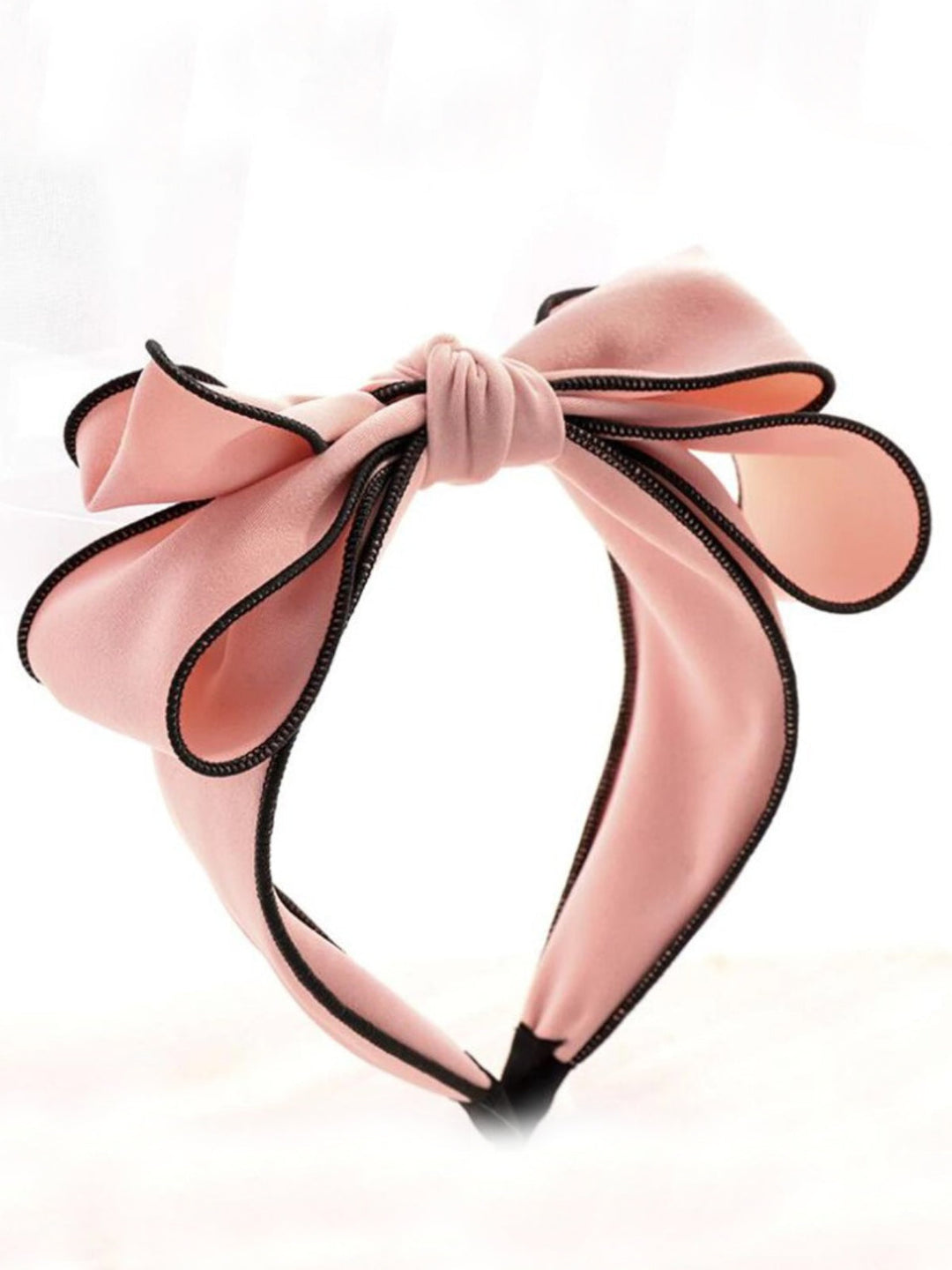 Girls Accessories | Knot Bow Black Trim Headband - Mia Belle Girls