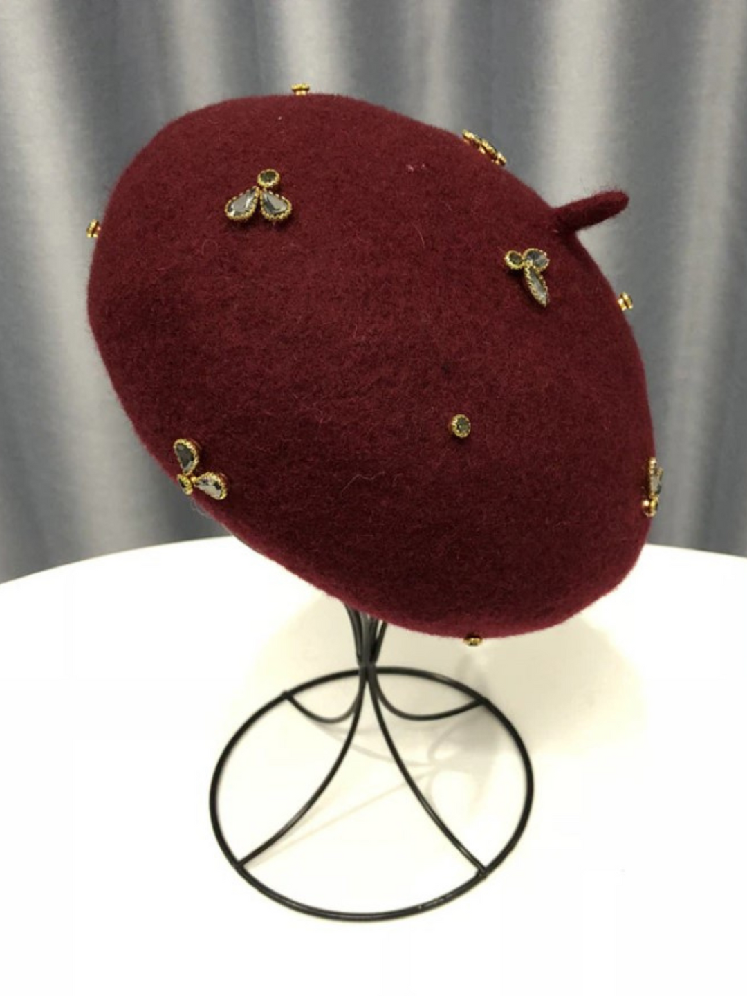 Mia Belle Girls Bejeweled Wool Beret Hat | Girls Accessories