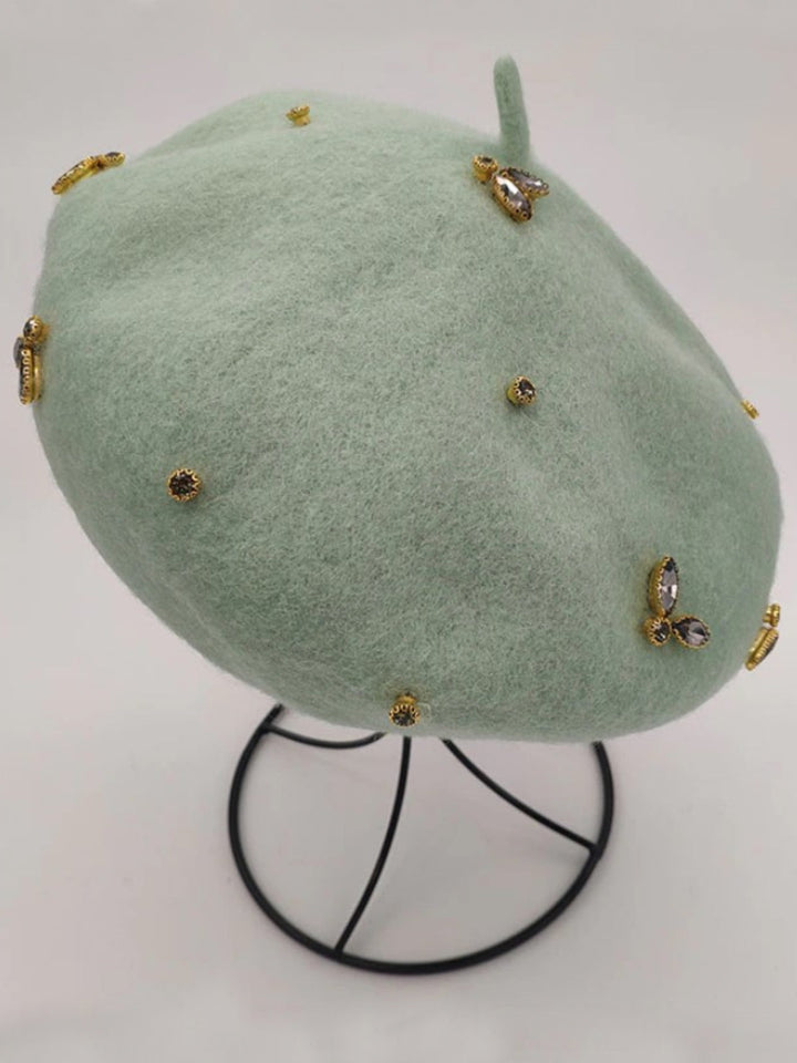 Mia Belle Girls Bejeweled Wool Beret Hat | Girls Accessories