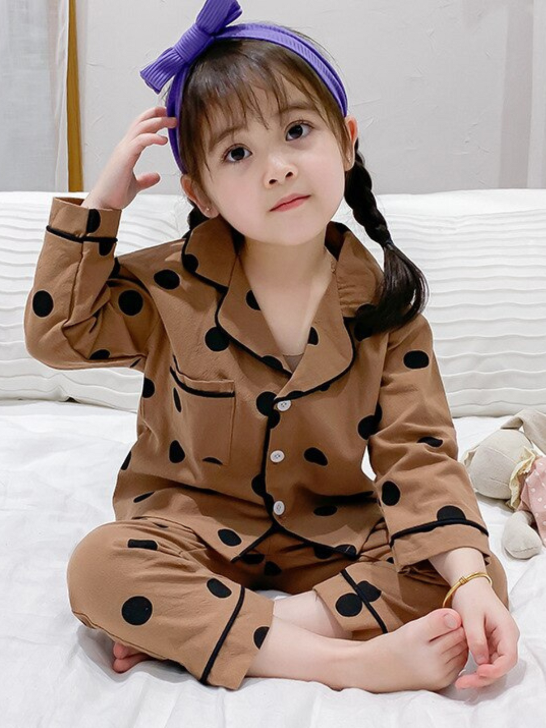 Girls polka dot pajamas sale