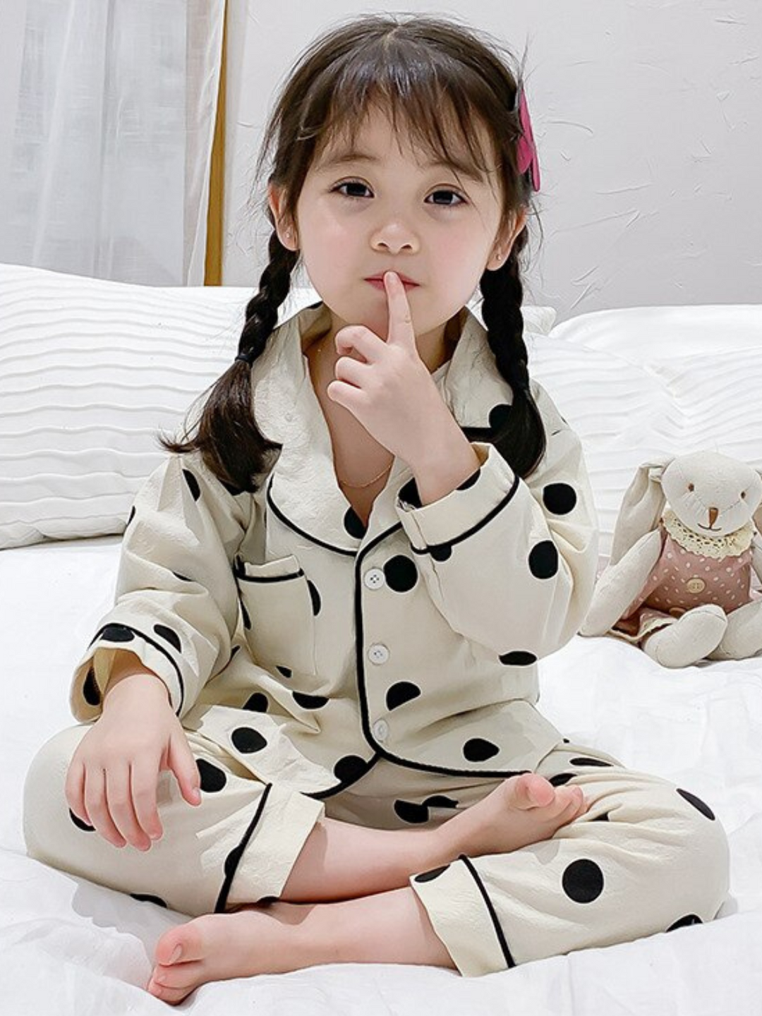 Mia Belle Girls Polka Dot Pajamas | Girls Loungewear