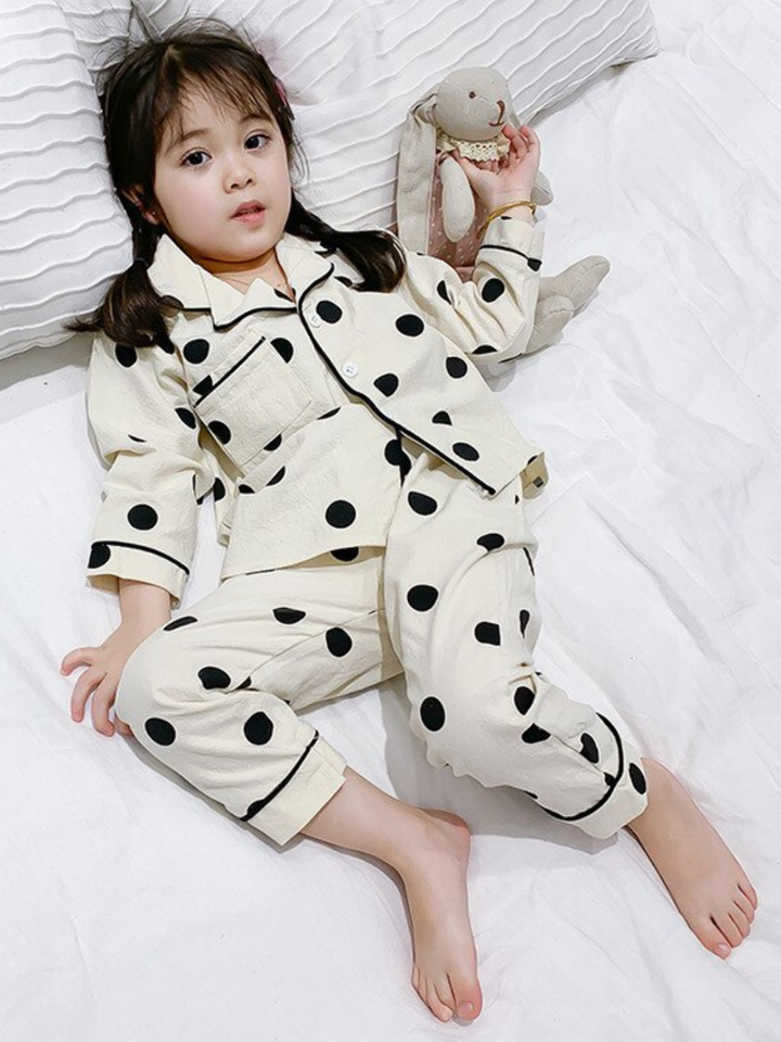 Mia Belle Girls Polka Dot Pajamas | Girls Loungewear