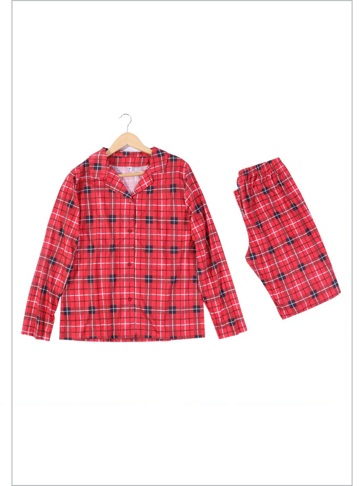 Mia Belle Girls Family Style Checkered Pajamas | Mommy & Me