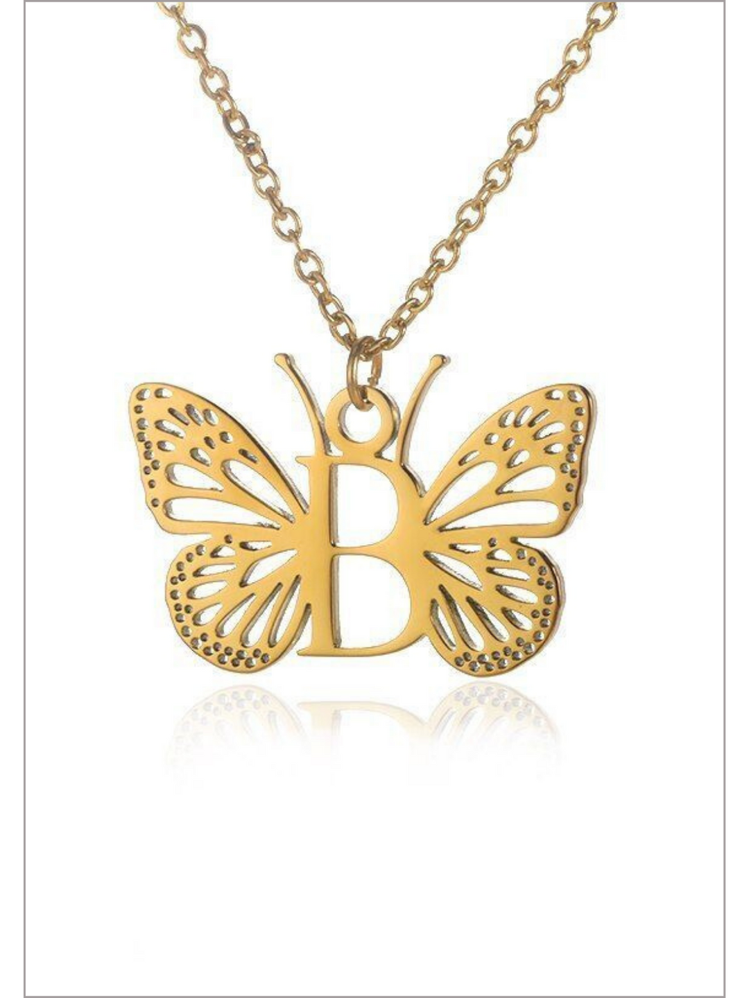 Mia Belle Girls Butterfly Letter Pendant Necklace | Girls Accessories