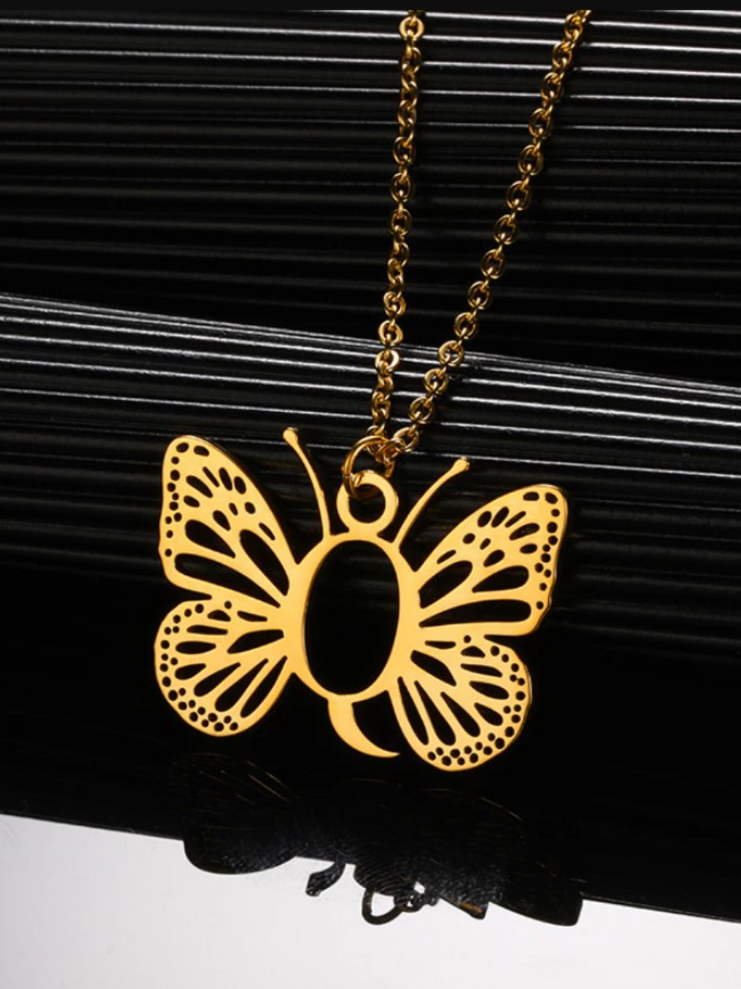 Mia Belle Girls Butterfly Letter Pendant Necklace | Girls Accessories