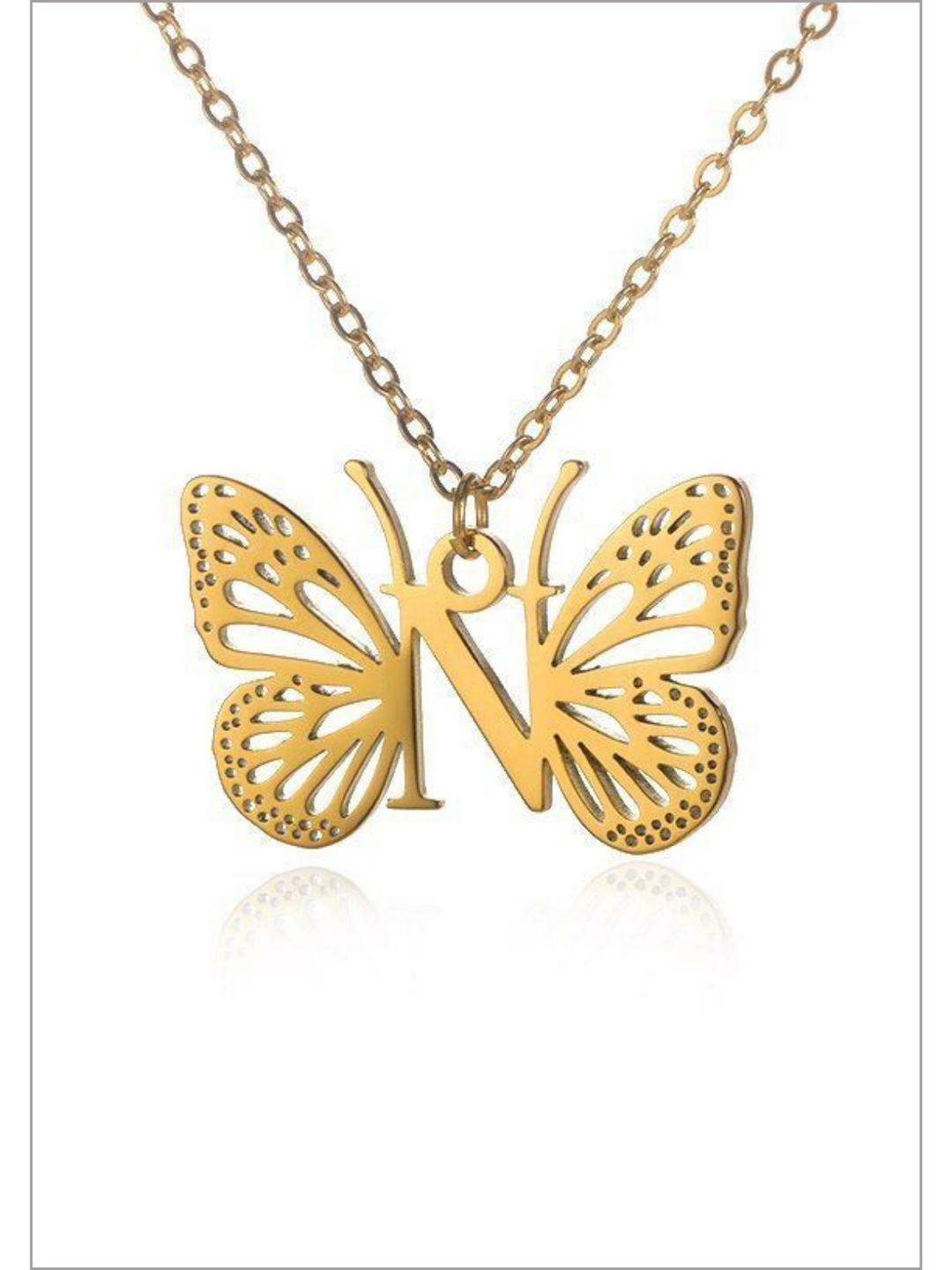 Mia Belle Girls Butterfly Letter Pendant Necklace | Girls Accessories