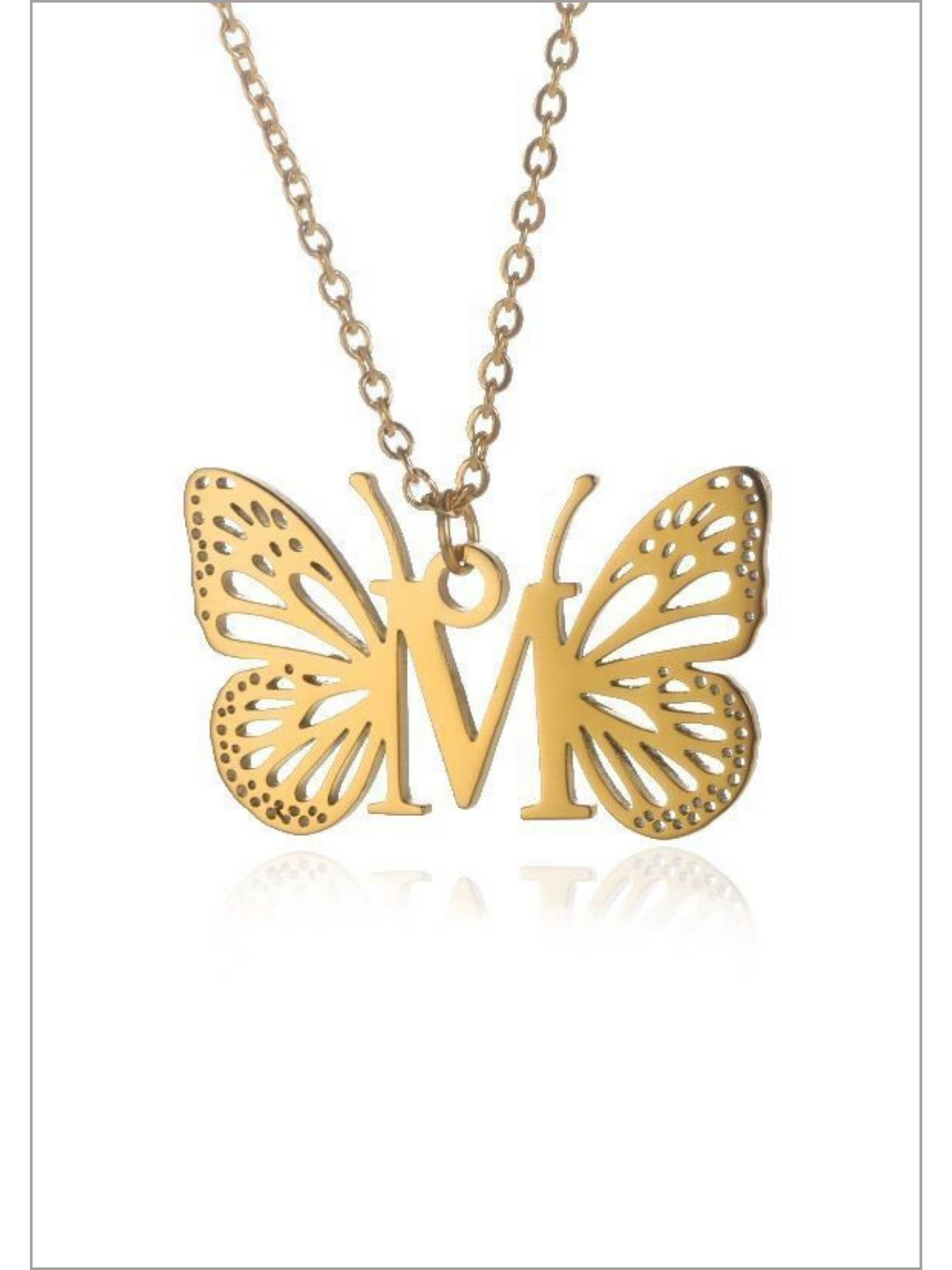 Mia Belle Girls Butterfly Letter Pendant Necklace | Girls Accessories