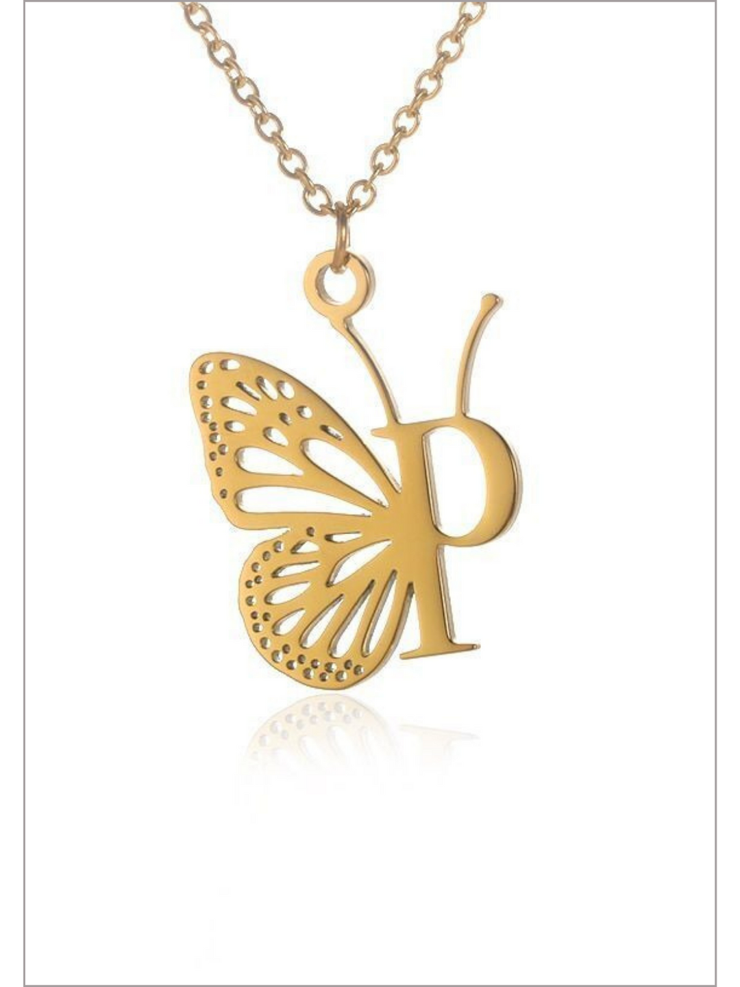 Mia Belle Girls Butterfly Letter Pendant Necklace | Girls Accessories