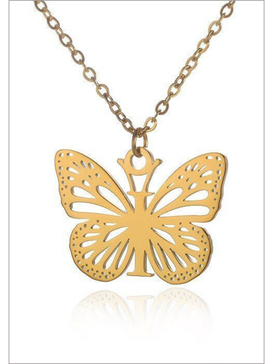 Mia Belle Girls Butterfly Letter Pendant Necklace | Girls Accessories