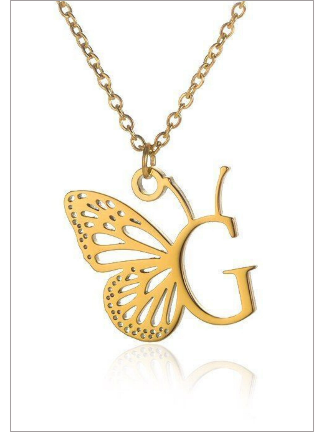 Mia Belle Girls Butterfly Letter Pendant Necklace | Girls Accessories