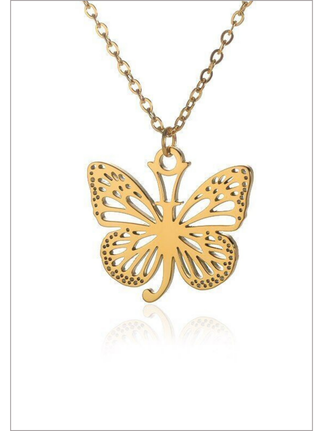 Mia Belle Girls Butterfly Letter Pendant Necklace | Girls Accessories